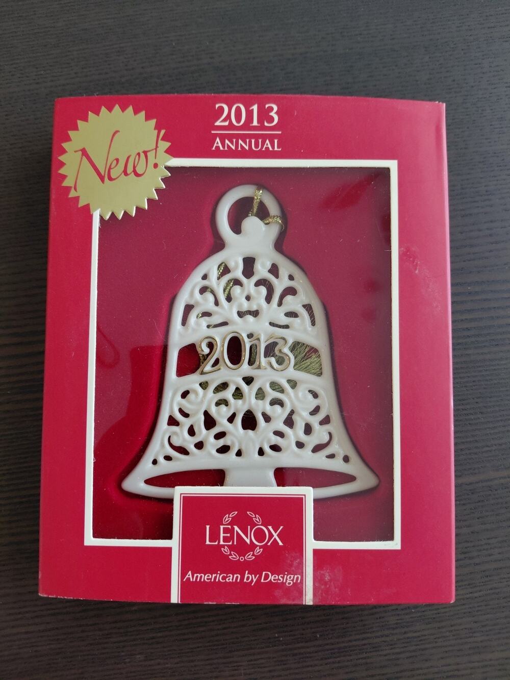 2013 Lenox A Year to Remember Bell Ornament Annual Pierced Porcelain Boxed